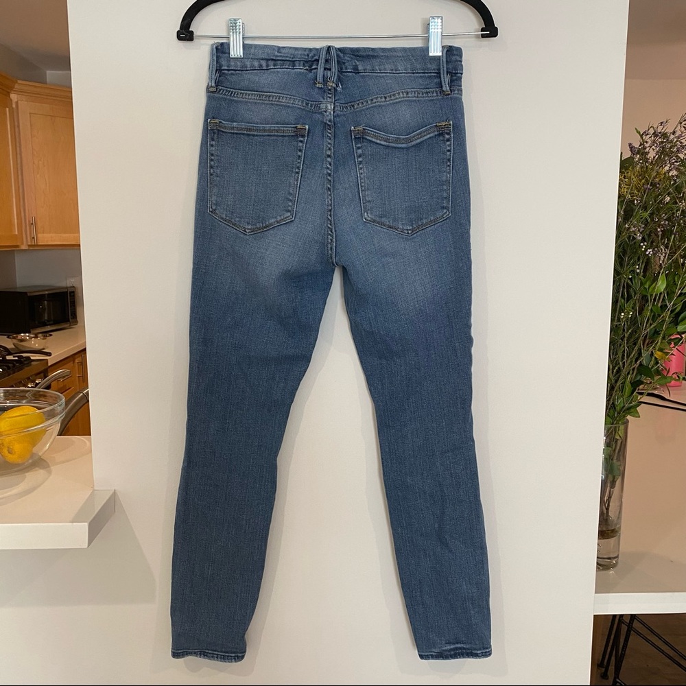 Good American Distressed Good Legs Crop Jeans - Picture 2 of 5